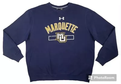 Marquette University Sweatshirt Men 2XL Long Sleeve Navy Logo By Under Armour • $16.95