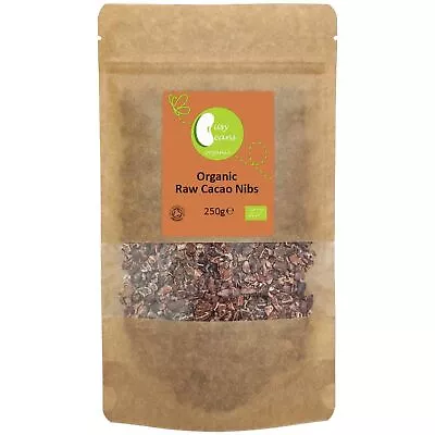 Organic Raw Cacao Nibs - Certified Organic - By Busy Beans Organic (250g) • £6.65