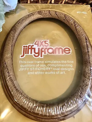 A Vintage Jiffy 4”x5” Oval Frame Sunset Designs NWT #F-45L Natural Finish USA • $9.97