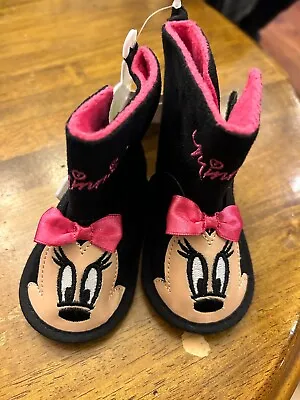 NWT Disney Minnie Mouse Black Lightweight Size 6-9 Months Toddler Boots • $10.99