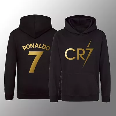 Kids CR7 Hoodie/Hoody Football Inspired Ronaldo #7 GOAT Jumper Merch Gift Siuuu • £13.89