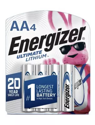 New Energizer AA Ultimate Lithium  Batteries AA4  Sealed Expires -2038 • $6.99