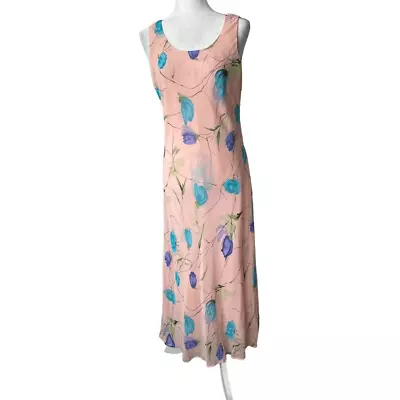 Mary McFadden Vintage Floral Maxi Dress Sleeveless SZ L • $65