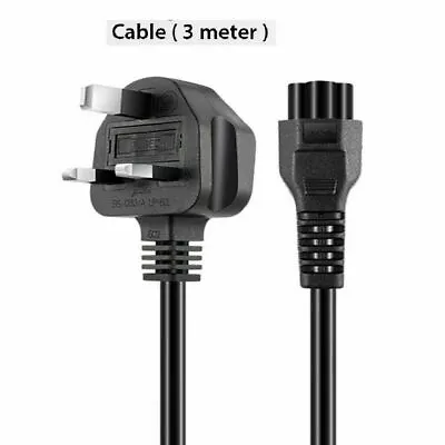 2M 3M 5M Mains Dell Power Lead Cable UK 3-Pin Plug C5 IEC Clover Leaf Laptop • £8.49