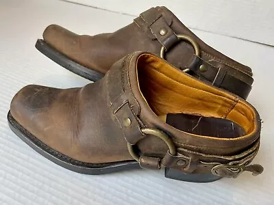 FRYE Belted Harness Mules Women’s Size 7.5 Brown Casual Clogs Boots 70760-3 • $18.50