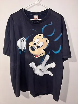 Mickey Mouse Double Sided Big Face AOP T Shirt OSFA Disney Designs VTG USA • $89.99