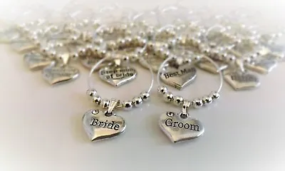 £1.45 • Buy Personalised Wedding Table Decorations - Champagne & Wine Glass Charms Favours