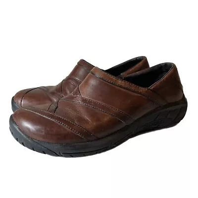 Merrell Brown Leather Encore Eclipse Clogs Grip Soles Women 9 • $28