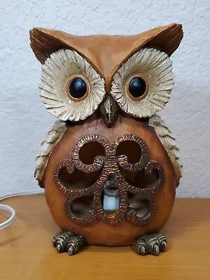 Owl Lamp Great Horned Owl Plug-in Electric Desk Shelf 7in Brown In-line On/off • $22