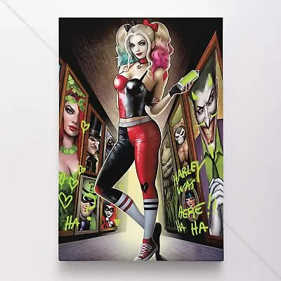 Harley Quinn Poster Canvas Superhero DC Comic Book Comics Wall Art Print #9083 • $54.95