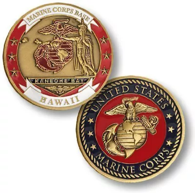 NEW USMC U.S. Marine Corps Base Kaneohe Bay Hawaii Challenge Coin. • $15.99