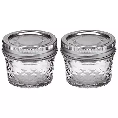 Ball Mason 4oz Quilted Jelly Jars With Lids And Bands Set Of 2 • $15.37