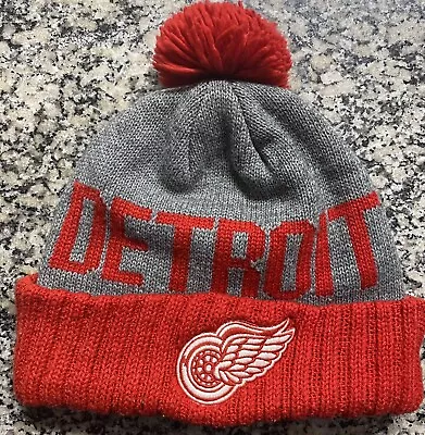 NHL Detroit Red Wings Men's One Size Fits All Mitchell And Ness Toboggan Beanie • $25