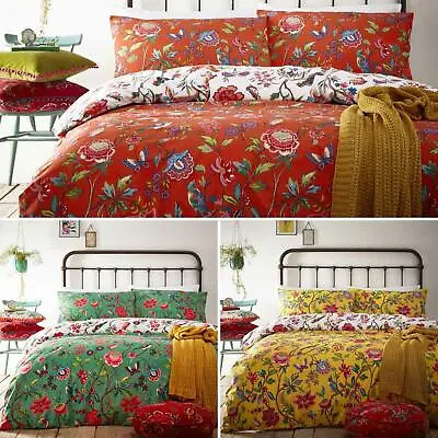 Tropical Duvet Covers Pomelo Floral Reversible Quilt Cover Bedding Sets By Furn. • £27