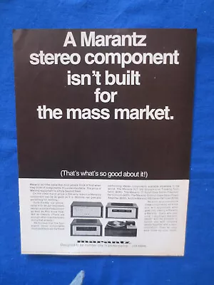 Marantz 10B Tuner SLT-12U Turntable 7T Pre 15  Magazine Ad Audio Mag June 1968 • $19.03