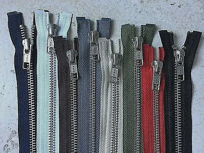 Genuine Ykk #5 Metal Open-end Zips With Silver Teeth. 10  - 36  • £3.50