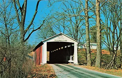 Postcard Melcher Bridge Over Leatherwood Creek Near Montezuma Parke County IN • $3.98