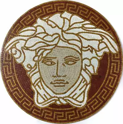 Handmade Medusa Versace Logo Marble Mosaic Design Natural Stone Medallion 50cm • $319