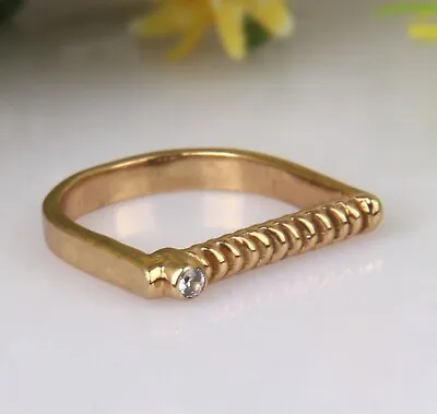 Dainty & Minimalist Yellow Gold Plated Wrapped Coiled Wire Band Ring For Gift • $17.99