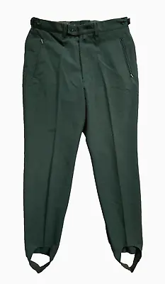 VTG Men's Green German Military Federation Joba Waghausel Stirrup Pants 34x29.5 • $29.99