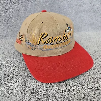 Vintage Fishing Hat Baseball Cap OSFM Strapback Cap Rambow Outfitters Beige Red • $16.99
