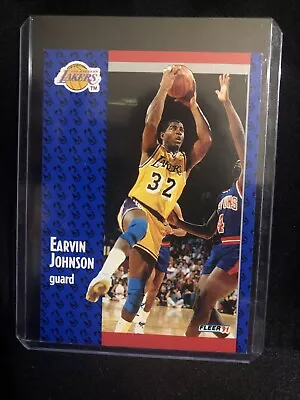 1991 Fleer Magic Johnson #100 NBA Basketball Los Angeles Lakers HOF MVP 5xChamp • $2.75