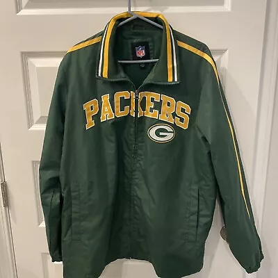 NEW Green Bay Packers Sz XL NFL Full Zip Lined Green Jacket Embroidered Logo • $34.99