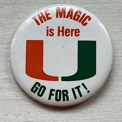 University Of Miami Hurricanes Pinback Button Vintage 70s NCAA • $14.95