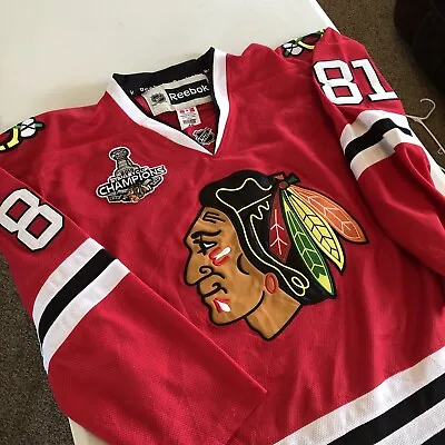 Chicago Blackhawks #81 Hossa Reebok CCM Jersey Men's 48 2010 Stanley Cup Strap • $119.99