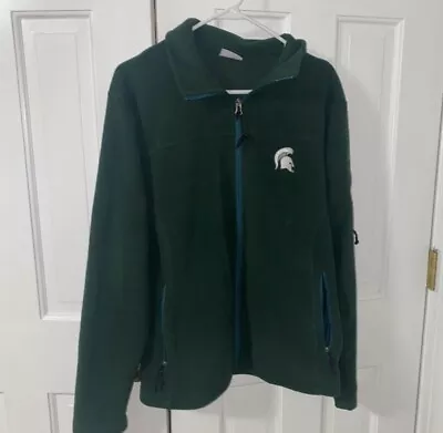 Michigan State Spartans Vintage Columbia Fleece Jacket Green Mens Size Xl • $14.96