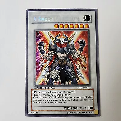 X-Saber Urbellum - HA01-EN025 - LP/NM - Secret Rare - Limited - Yugioh • $3.51