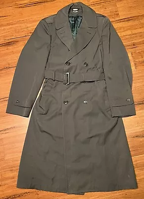 Vintage Mens Pembroke Inc Military Overcoat Wool Gabardine AG-44 Sz 38L • $19.99