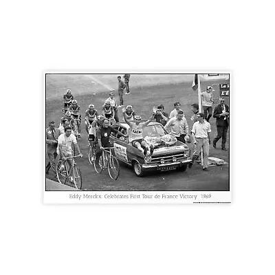 Eddy Merckx Tour De France Victory | Art Print Poster | Cycling Black And White  • $27.29