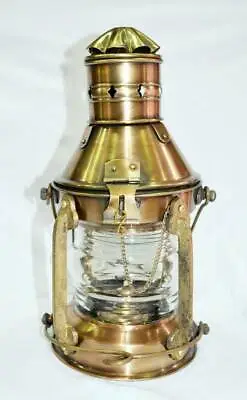 15  Antique Brass Lighthouse Lantern Ship Lamp Maritime Nautical Home Decorative • £80.75