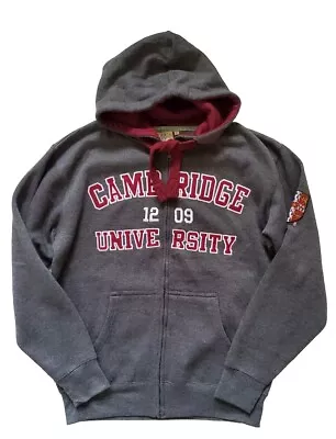 CAMBRIDGE University Hoodie Full Zip Sweatshirt Mens L Slate Grey Official New • £34.94