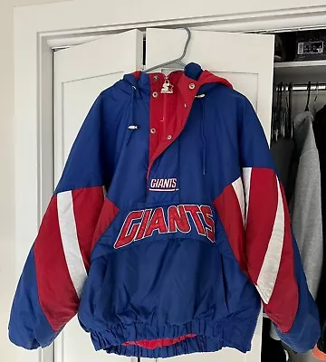 VINTAGE New York Giants Jacket Starter Jacket Pro Line Puffer 90s XL RARE • $284