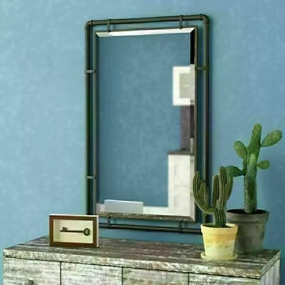 Farmhouse Mirror Industrial Rustic Piped Vintage Steampunk Style Bathroom Vanity • $104.95