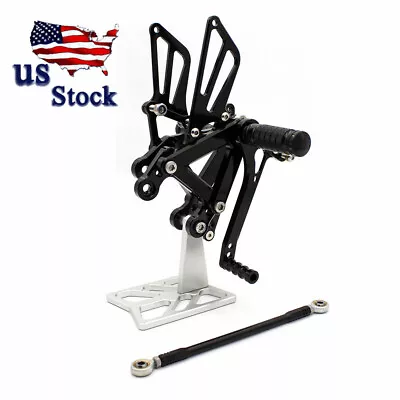 CNC Adjustable Rearsets Foot Pegs Black For Kawasaki Ninja ZX6R ZX636 2003-2004 • $108.90