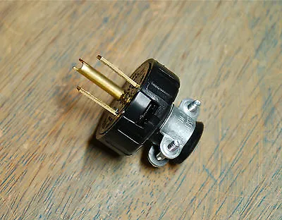 3 Prong Electrical Plug W/ Cord Clamp - Grounded Industrial Vintage Style Rewire • $5.39