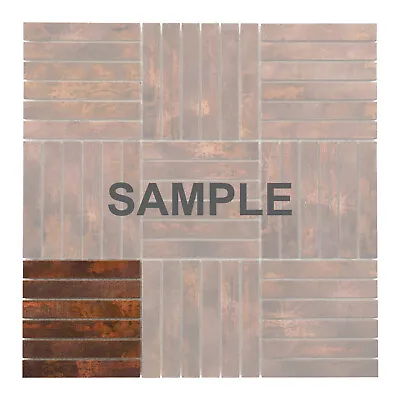 $3.99 • Buy Antique Copper Color Metallic Metal Basketweave Parquet Mosaic Tile Backsplash