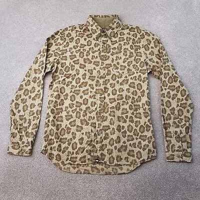 Pretty Green Mens Shirt Small Green Animal Leopard Camo Print Casuals Mod Ska • £27.99