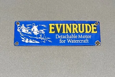 Vintage Evinrude Motor Boat 14” Porcelain Sign Car Gas Truck Gasoline • $89.99