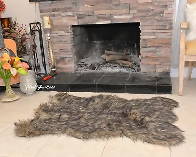$110 • Buy Two Of The ( 2' X 4' Black Tip Bearskin Synthetic Area Rug)