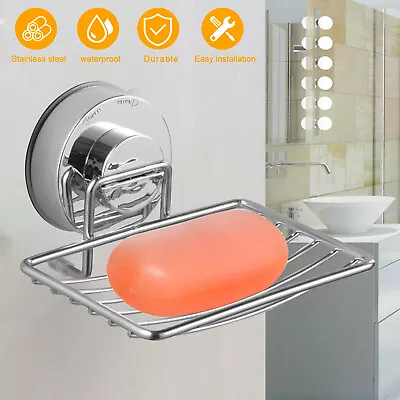 Stainless Steel Soap Dish Mounted Wall Holder Bathroom Shower Basket Storage Box • $10.98