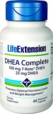 Life Extension Dhea Complete (7-Keto Dhea 100 Mg And Dhea 25 Mg) 60 Vegetarian • $130.99
