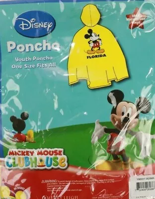 Disney World Mickey Mouse Rain Poncho Youth One Size New • $11.97