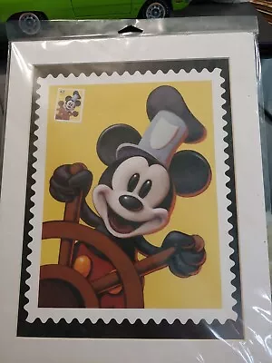 DISNEY Mickey Mouse Steamboat Willie Stamp Poster Matted USPS 11x14 Bruce McGaw • $11