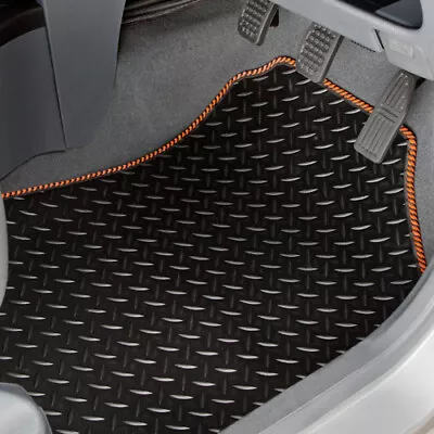 Car Mats For McLaren GT 2017 On Tailored Black Rubber Orange Stripe Trim • £32.95