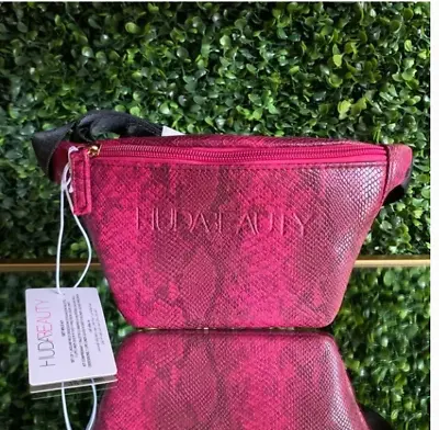 HUDA Python Print Belt Bag Fuchsia NEW Travel Makeup Bag Organizer • $14.37