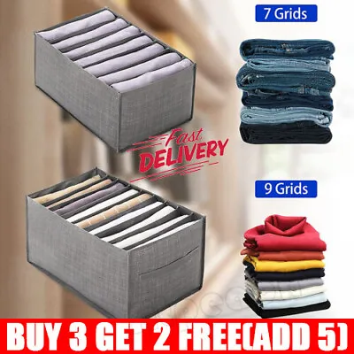 7/9 Grids Mesh Storage Bags Clothes Jeans Pants Drawer Organizer.Boxes Foldable • £4.49